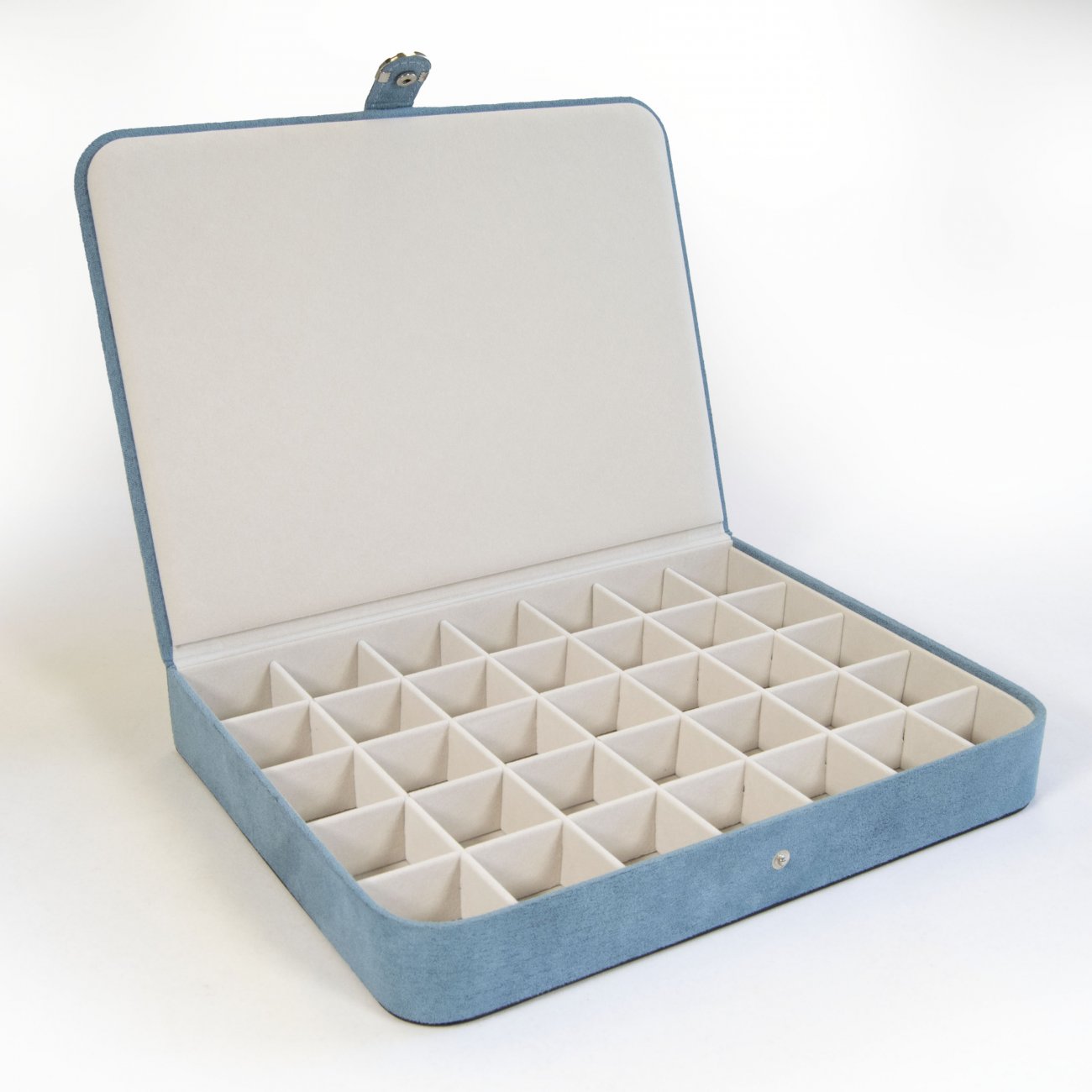 Mele and Co Cameron Plush Fabric Jewelry Box in Blue Fabric